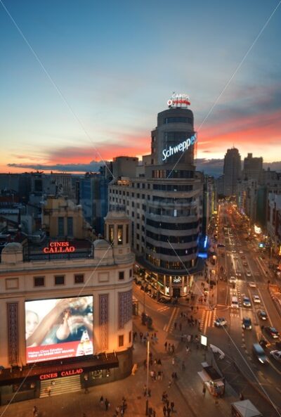 Madrid Gran Via business area sunset - Songquan Photography