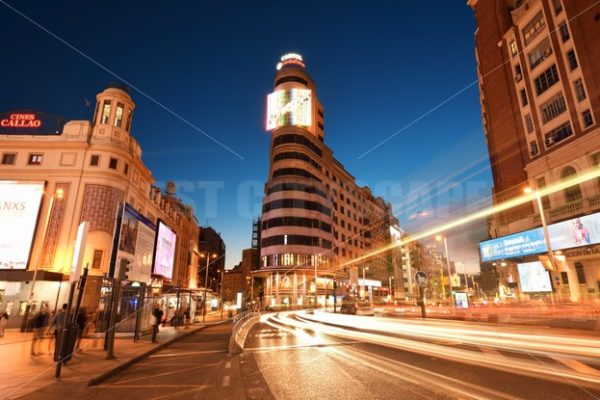 Madrid Gran Via street View at night - Songquan Photography