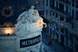 Madrid Metropolis Building closeup in Gran Via business area - Songquan Photography