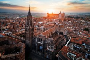 Aerial view of Toledo Cathedral sunset - Songquan Photography
