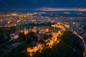 Alhambra aerial view at night - Songquan Photography