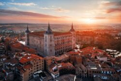 Castle of San Servando aerial view sunset in Toledo - Songquan Photography