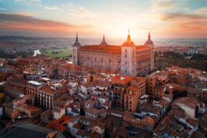 Castle of San Servando aerial view sunset in Toledo - Songquan Photography