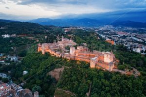 Granada Alhambra aerial view at night - Songquan Photography