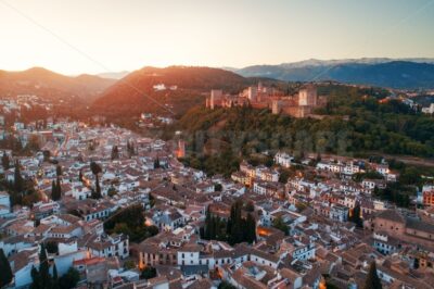 Granada Alhambra aerial view sunrise - Songquan Photography