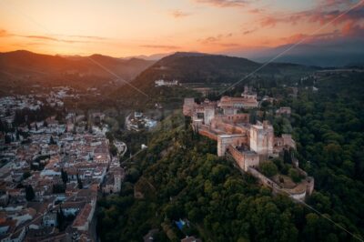 Granada Alhambra aerial view sunrise - Songquan Photography