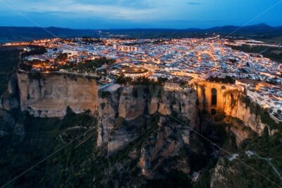 Ronda aerial view at dusk - Songquan Photography