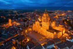 Segovia Cathedral aerial view at night - Songquan Photography