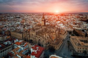Seville Cathedral aerial view sunrise - Songquan Photography