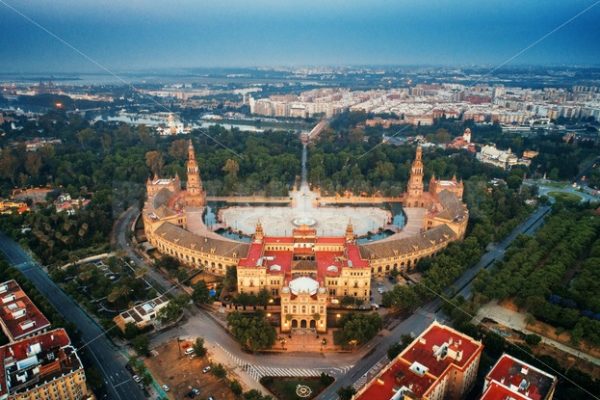 Seville Plaza de Espana aerial view - Songquan Photography