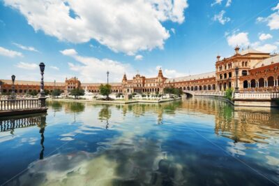 Seville Plaza de Espana over water - Songquan Photography