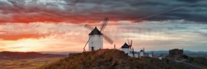 Windmill sunset panorama - Songquan Photography