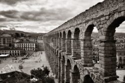 aqueduct closeup view in Segovia - Songquan Photography