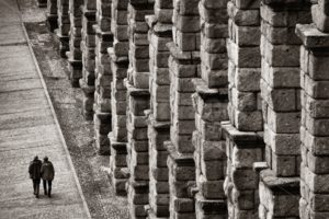 aqueduct closeup view in Segovia - Songquan Photography