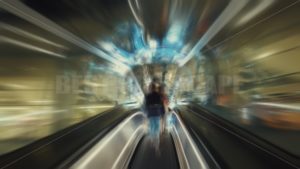 Passenger walk in escalator - Songquan Photography