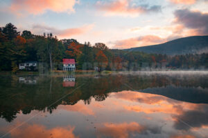 Beautiful Fall colors lake sunrise - Songquan Photography