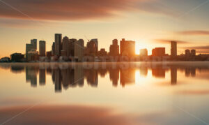 Boston skyline sunset - Songquan Photography